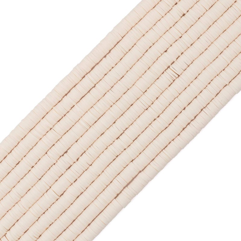 COIRIS 3400 Pcs Vinyl Heishi Beads Environmental Handmade Polymer Clay Spacer 6mm Disk Flat Beads for Surfer Chocker Necklace Bracelet Earrings Jewelry Making(RT-Pale Pink-6) - Image 1